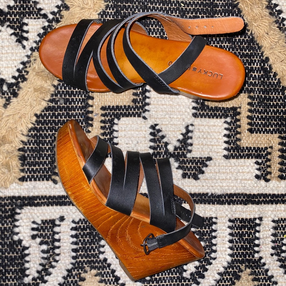 Lucky Brand - Black Wood Wedges
